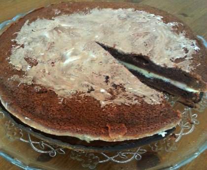 Gâteau au chocolat au cœur blanc