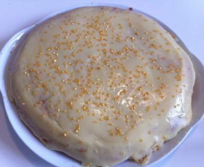 Gâteau au chocolat blanc et pistache (sans oeuf)