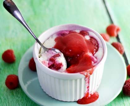 Gâteau au fromage blanc et framboises (léger)