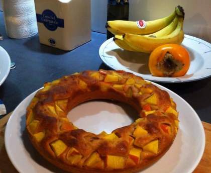 Gateau au yaourt kaki-banane