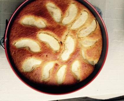 Gâteau au yaourt pomme, citron, miel