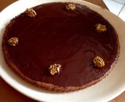 Gâteau aux Noix, nappage Chocolat noir