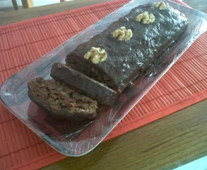 Gâteau bananes, chocolat et noix