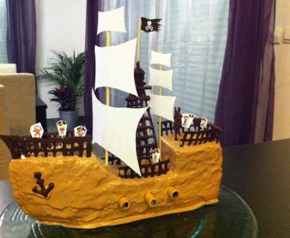 Gâteau bateau pirate au quatre-quarts