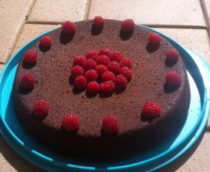 Gâteau chocolat amande framboise