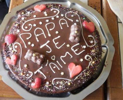 Gâteau chocolat fraise pour la fête des pères