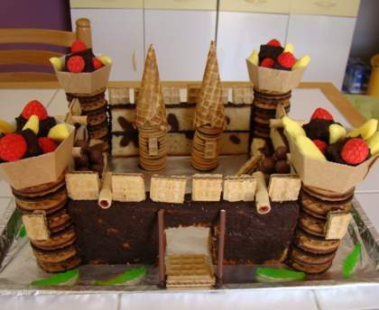 Gâteau d'anniversaire château fort