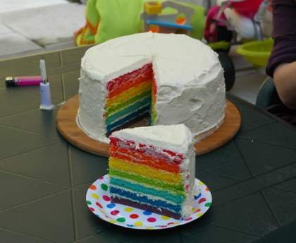 Gâteau intérieur arc-en-ciel