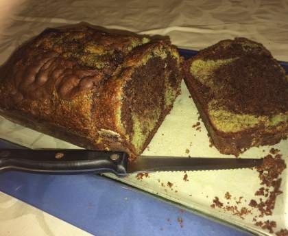 Gâteau marbré menthe chocolat
