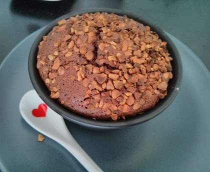 Gâteau moelleux chocolat pistache et coeur d'amande
