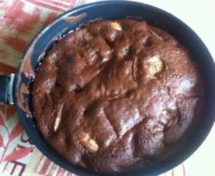 Gâteau pomme, banane, chocolat