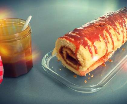 Gâteau roulé au caramel beurre salé