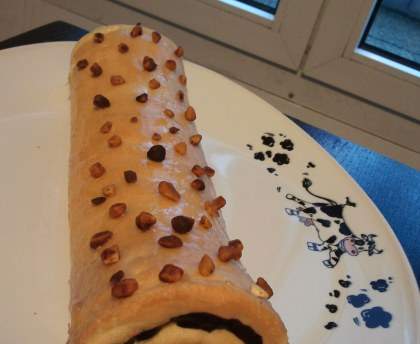 Gâteau roulé au chocolat noir