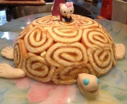Gâteau tortue à la pêche