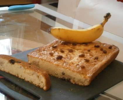 Gâteaux au yaourt, banane et raisin