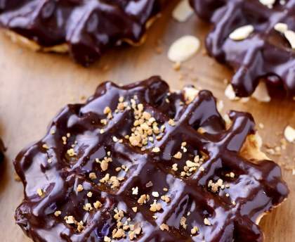 Gaufre de liège nappée au chocolat