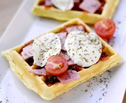 Gaufre façon pizza