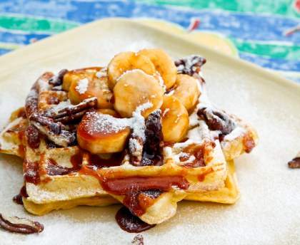 Gaufres banane caramel
