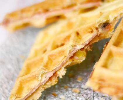 Gaufres feuilletées jambon fromage