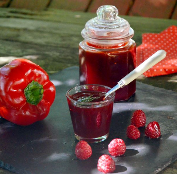 gelée de poivron rouge et framboise
