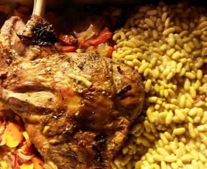 Gigot sur lit d'oignon