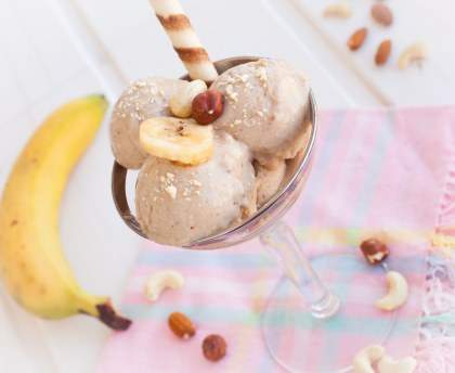 Glace à la banane et au chocolat blanc