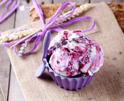 Glace aux fruits et biscuits