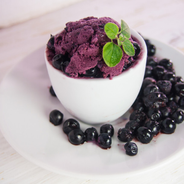 Glace aux myrtilles au Thermomix