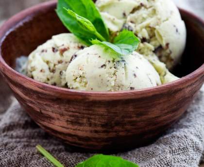 Glace menthe et chocolat