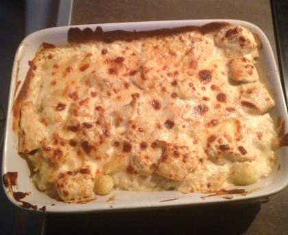 Gnocchis au poulet et à la crème de parmesan gratinés au four