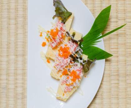 Gondoles de concombre farci aux crevettes