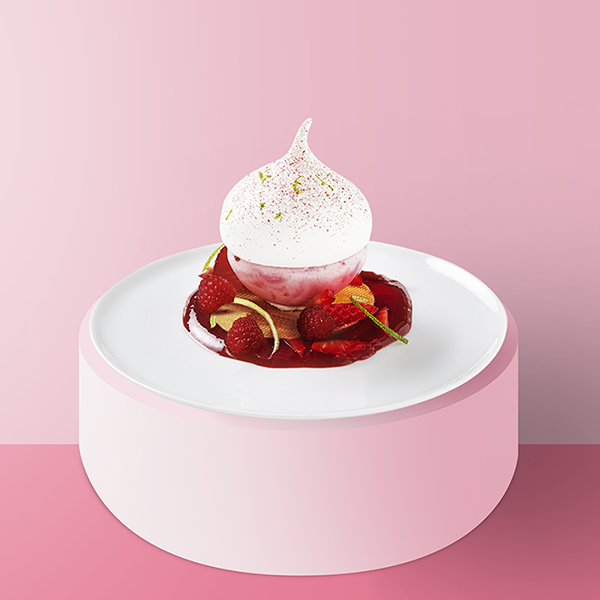 Goutte de meringue & son sorbet framboise