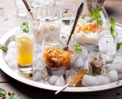 Granité de fruits et tisane chaud froid