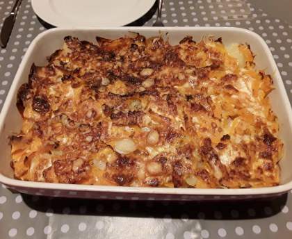 Gratin au potiron et jambon