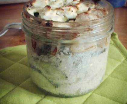 Gratin courgette, dinde, chèvre