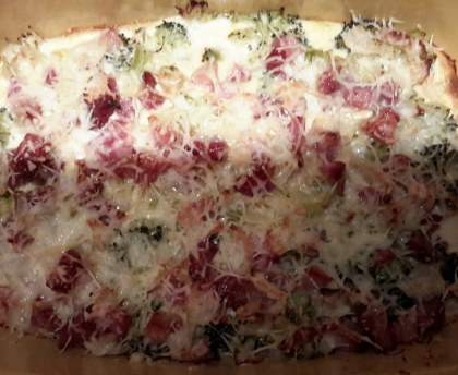 Gratin de brocoli et lardons