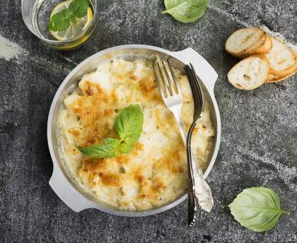 Gratin de cabillaud à la sauce béchamel