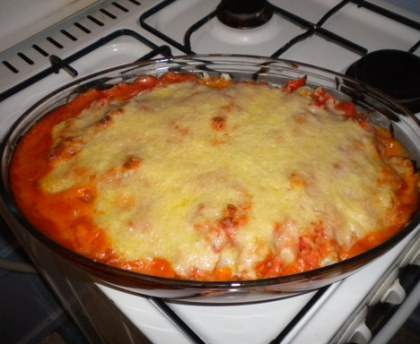 Gratin de chou-fleur à la tomate et aux lardons