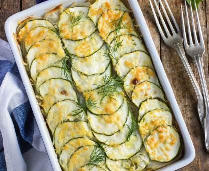 Gratin de courgettes au canard sans lait, sans gluten