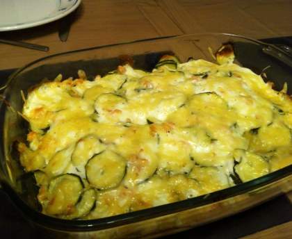 Gratin de courgettes au saumon