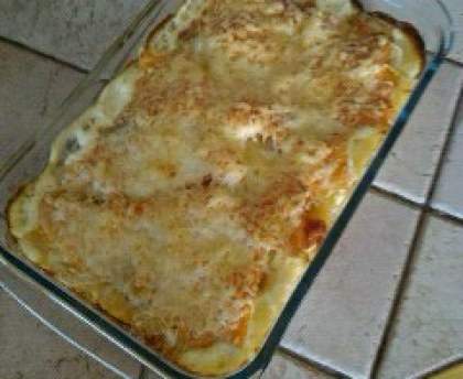 Gratin de gnocchi au saumon et trois fromages
