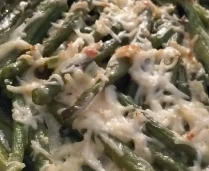 Gratin de haricots verts aux champignons