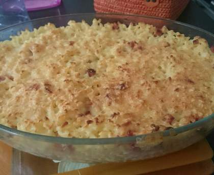 Gratin de macaroni jambon-fromage