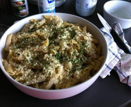 Gratin de pâtes au jambon