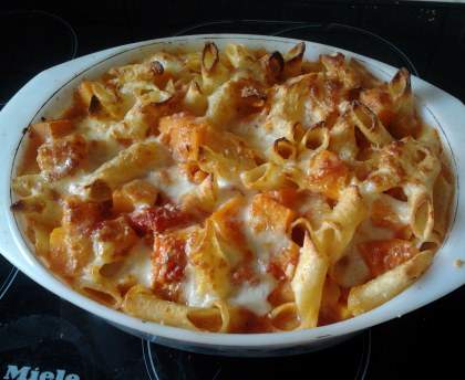 Gratin de penne à la courge butternut