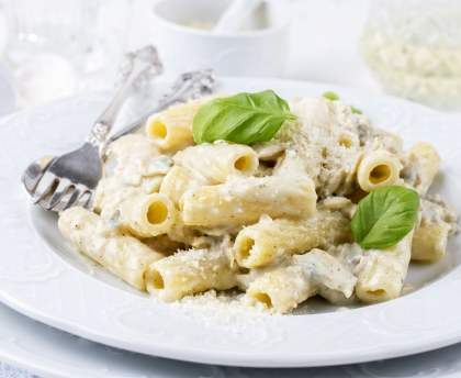 Gratin de penne à la crème d'ail