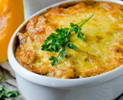 Gratin de potiron au boeuf et parmesan