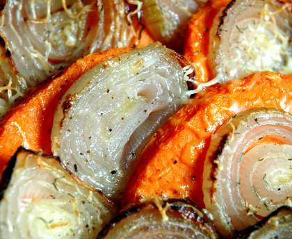 Gratin de potiron et d'oignons au comté