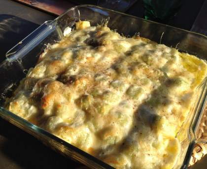 Gratin de ravioles à la truite fumée