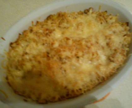 Gratin de riz pilaf aux poireaux
